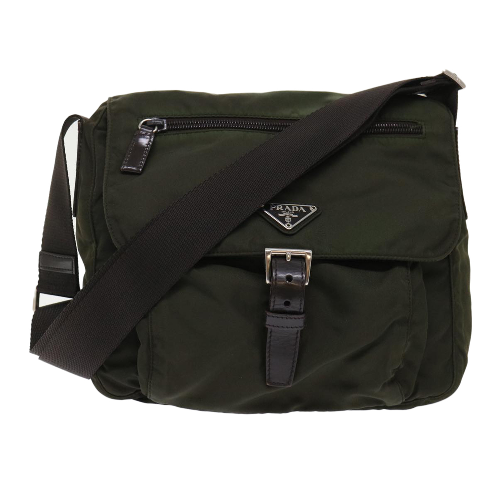 PRADA Shoulder Bag Nylon Green Auth ac2019
